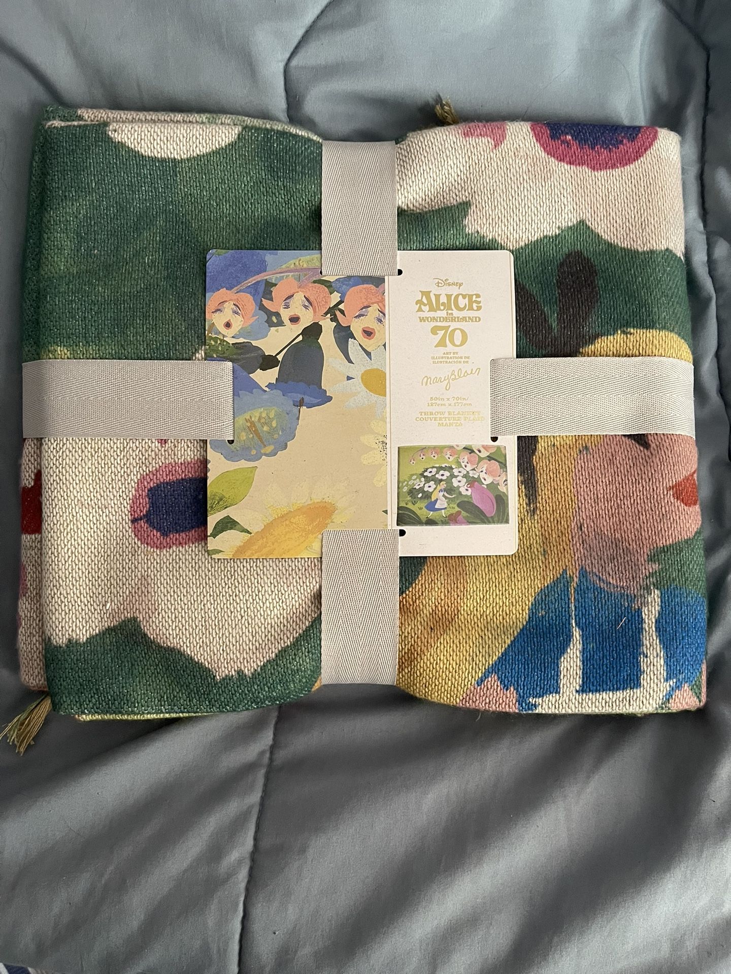 New Alice in Wonderland by Mary Blair Throw Blanket 70'' H x 50'' W