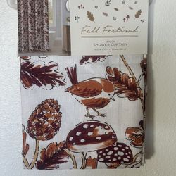 New Fall Harvest Bird Mushrooms Shower Curtain