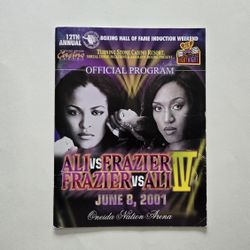 Laila Ali vs. Frazier Signed Autographed Boxing 2001 Program Muhammad Ali