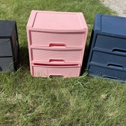 Plastic Storage Drawers Set – 3 Units Organizer