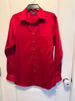 Men’s dress shirt Murano Slim-Fit Point Collar Sateen Dress Shirt size 151/2x33