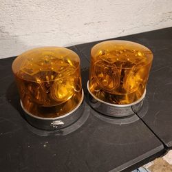 Amber Light Dome Pair