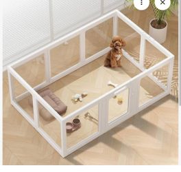 VISCOO Clear Acrylic Dog Playpen Indoor, 10 Panels 24" H, Puppy Playpen