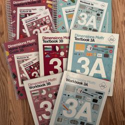 Singapore Dimensions Math Grade 3 Set with Teacher's Guides & home instructors 3B