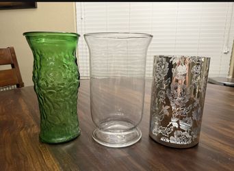 3 Glass Vases
