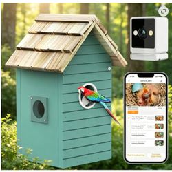 Smart Bird Houses for Outside, 3MP HD Night Vision Camera, Weatherproof Design