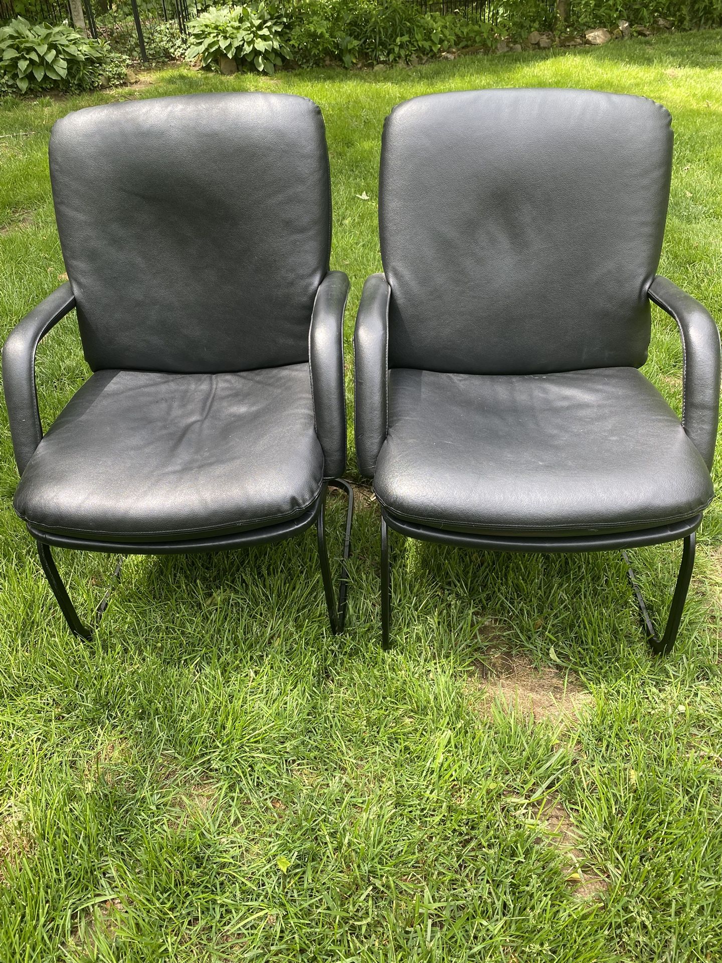 2 leather office chairs
