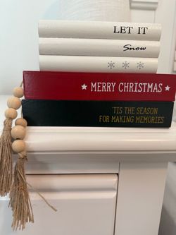 Christmas Decorative Book Stack with Beads