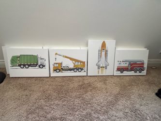 Boys Vehicle Room Wall Art Decor