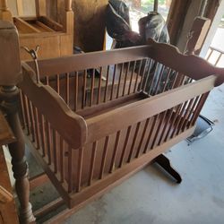 Antique/ Vintage Wood Baby Cradle 