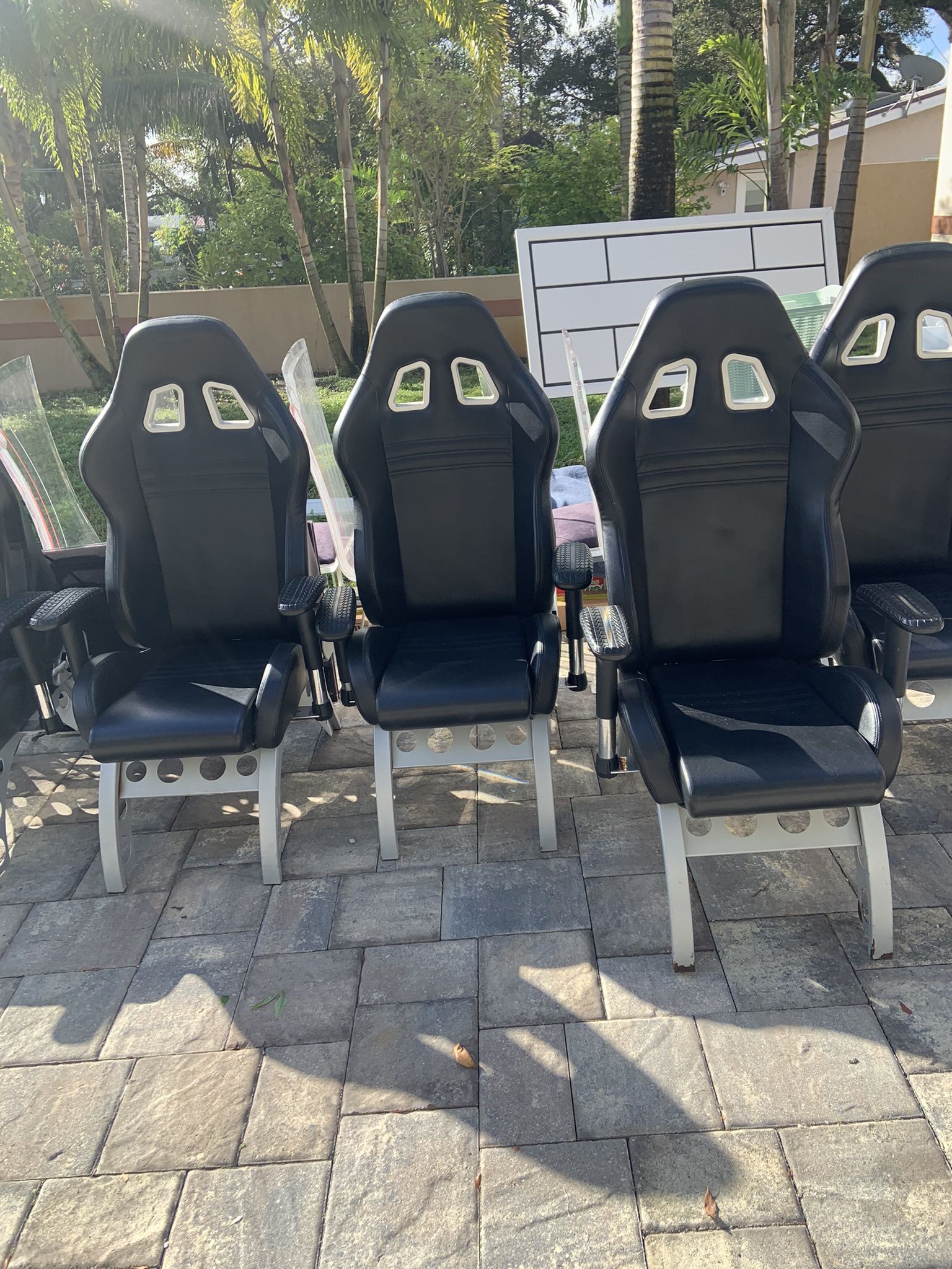 6 Black Leather Chairs