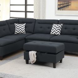 3 Pc Sectional Set With Ottoman 