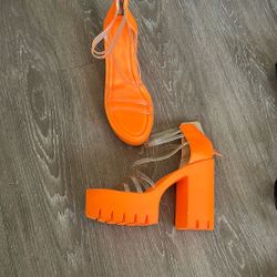 Orange Sandal Heels 