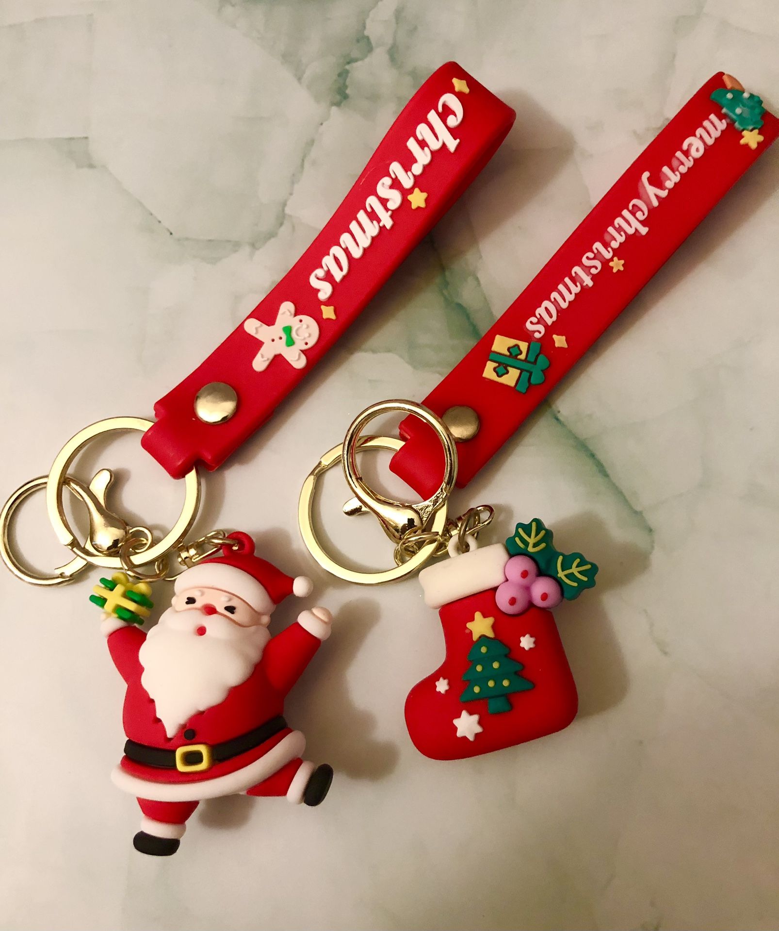 Christmas 3D Santa & Stocking Keychain