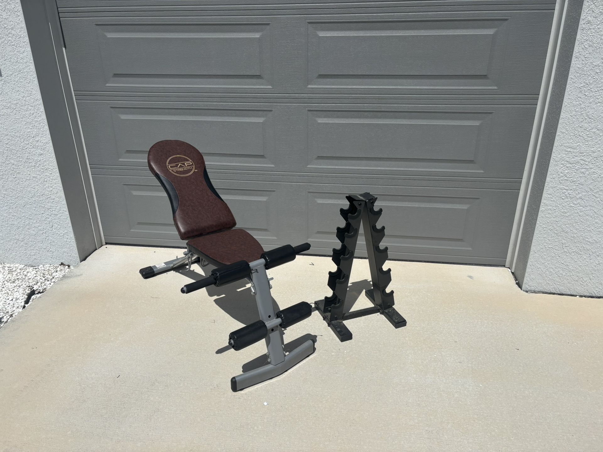 Workout Bench And Weight Rack