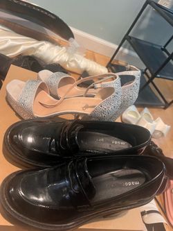 BUNDLE DEAL: 2 Pairs of Madden Girl Shoes - Loafers & Rhinestone Heels (Size 9)
