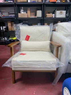 Mid-Century Accent Chair with Wood Frame