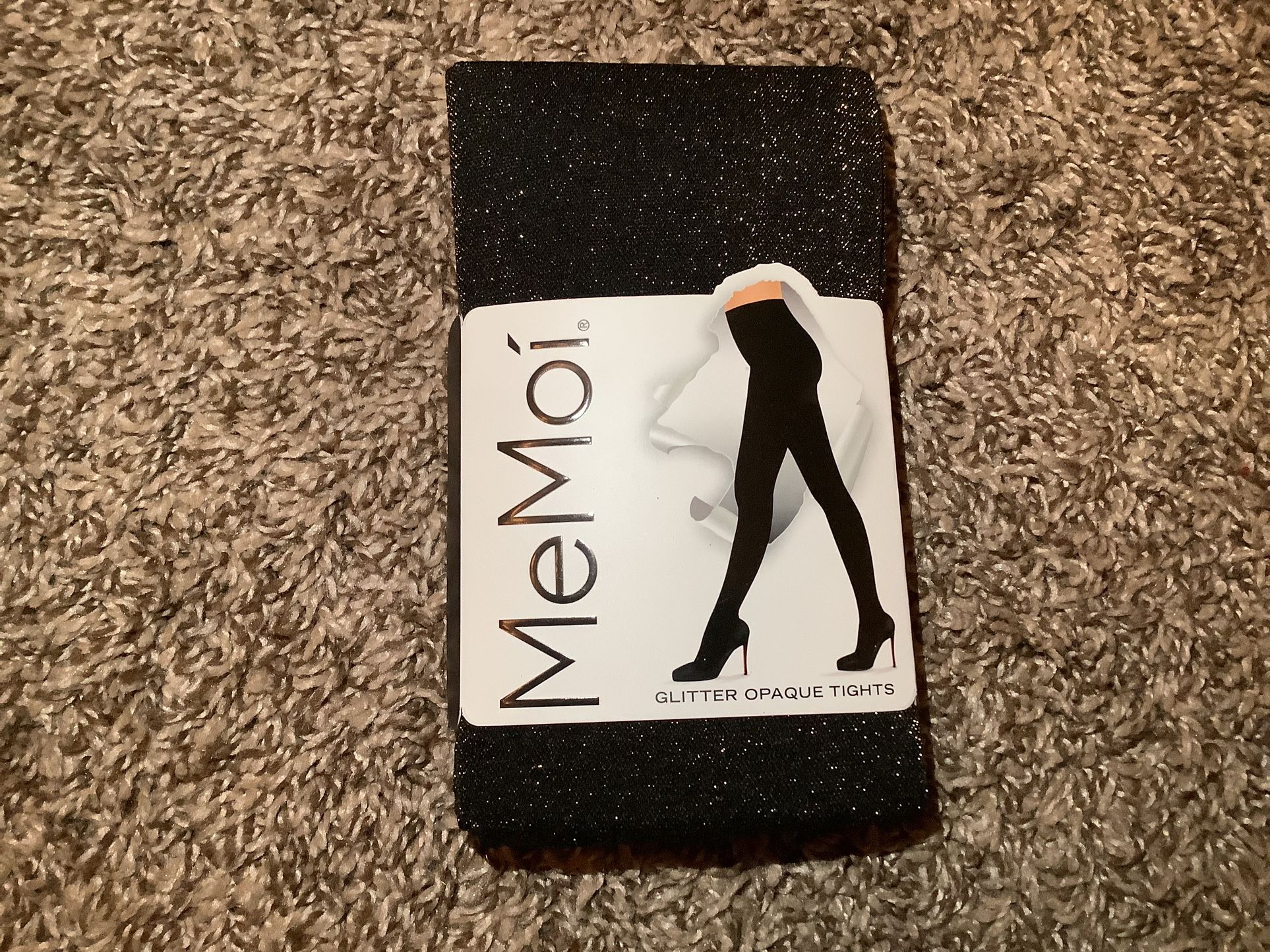 MeMoi glitter opaque tights, color black/gold, size: M/L