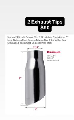 2 Exhaust Tips $50