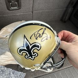 Drew Brees Saints Signed Mini Helmet