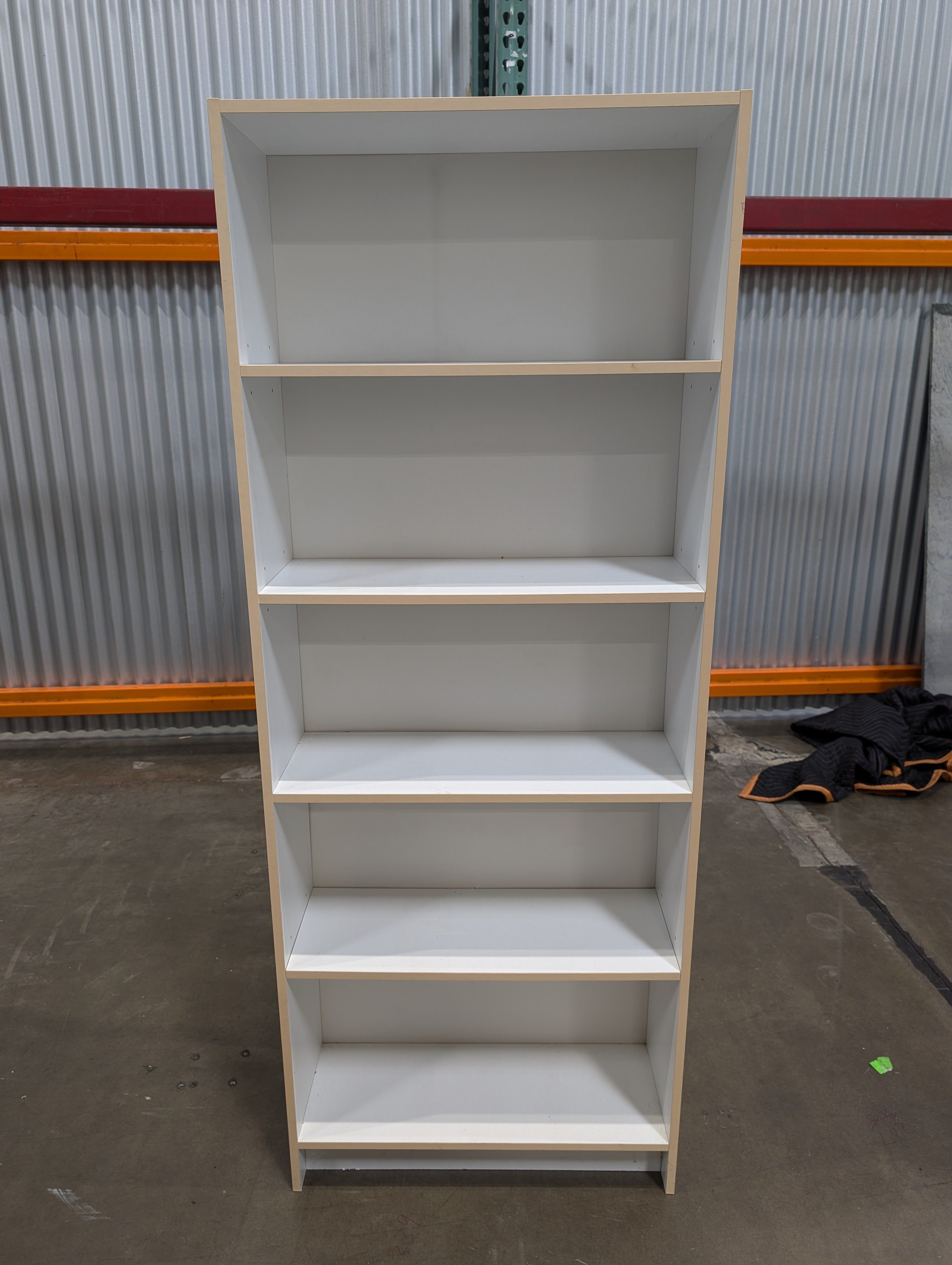 Five-Shelf White Bookcase