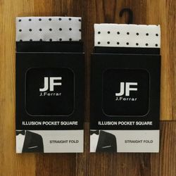 Two NEW J. Ferrar Illusion Pocket Squares