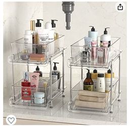 2 Tier Storage Organizer w Dividers, Clear Under Sink Organizers/ Storage  Pull Out Caninet orhanizer for Sale in Bethpage, NY - OfferUp