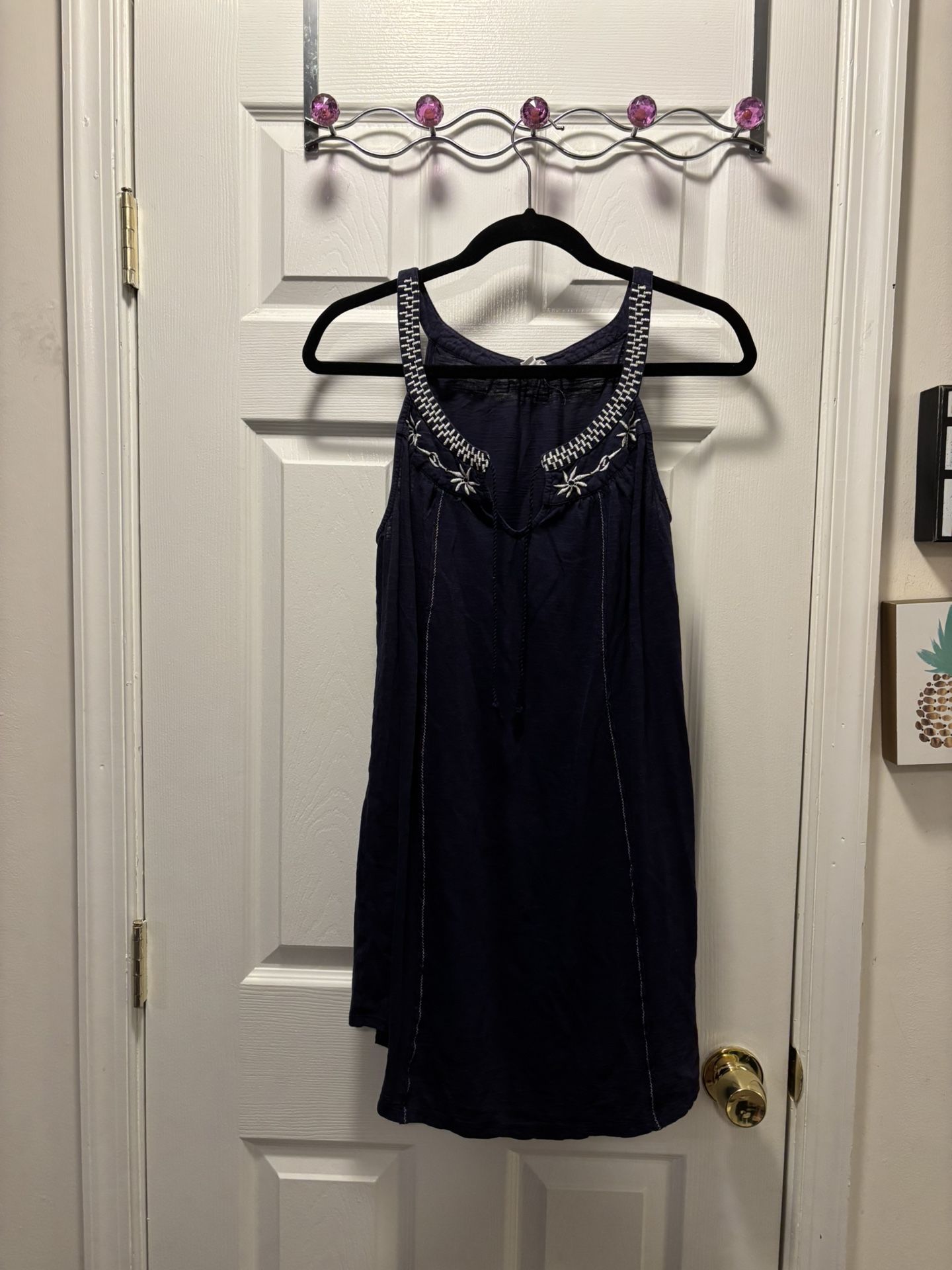 Blue Dress with Embroidery