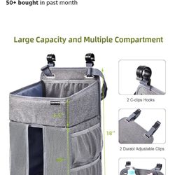 Clearworld Hanging Diaper Caddy Organizer,Diaper Stacker and Crib Organizer,Upgrade Thicken Nursery Organizer for Changing Table, Crib, Wall & Bassine