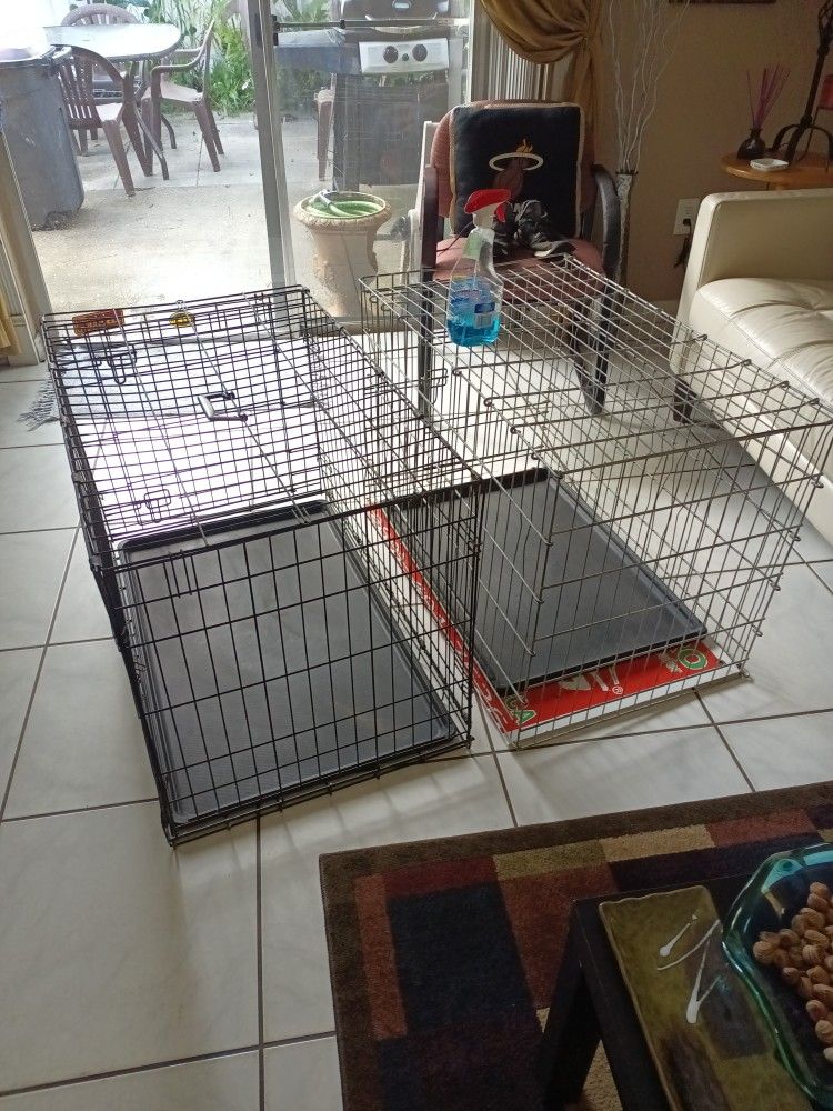 Two Large Dogs Cages 3 Ft Long 23" Inches Wide 25" Inches High Good Condition $25 Each