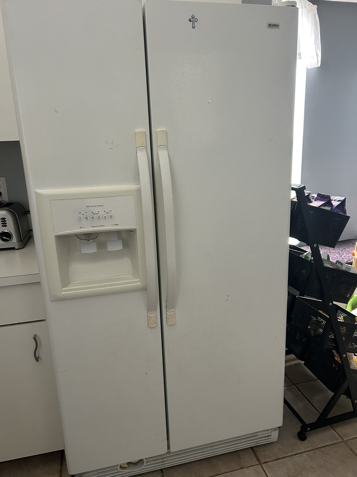 Kenmore Fridge Side To Side Everything Works With Water And Ice Makes - Just Stop Cooling