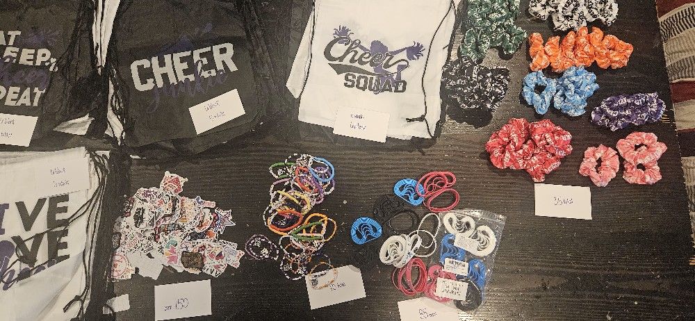 Cheer Bags Bracelets Hair Scrunchies Stickers