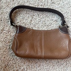Vintage Dooney & Bourke All Weather Brown Leather Trendy Top Handle Handbag