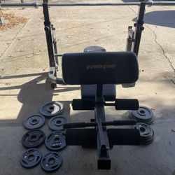 Set Banca,barra Y Pesas Olímpica 