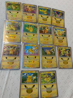 Pokemon 30th anniversary pikachu rare bundle 14 card lot