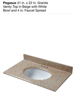 Pegasus 31 in. x 22 in. Granite Vanity Top in Beige with White Bowl and 4 in. Faucet Spread