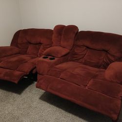 Plush 4 Piece Sofa Set 3 Recliners