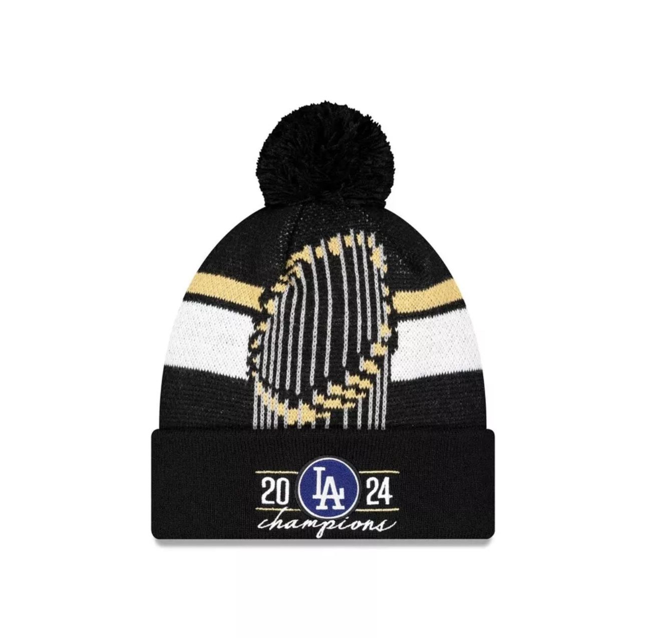 Los Angeles Dodgers 2024 World Series Champions Locker Room Pom Knit beanie