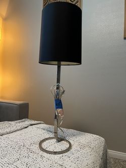 CHROME BLACK SHADE LAMP