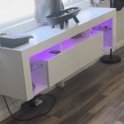 White Floating LED Tv Stand 63" 