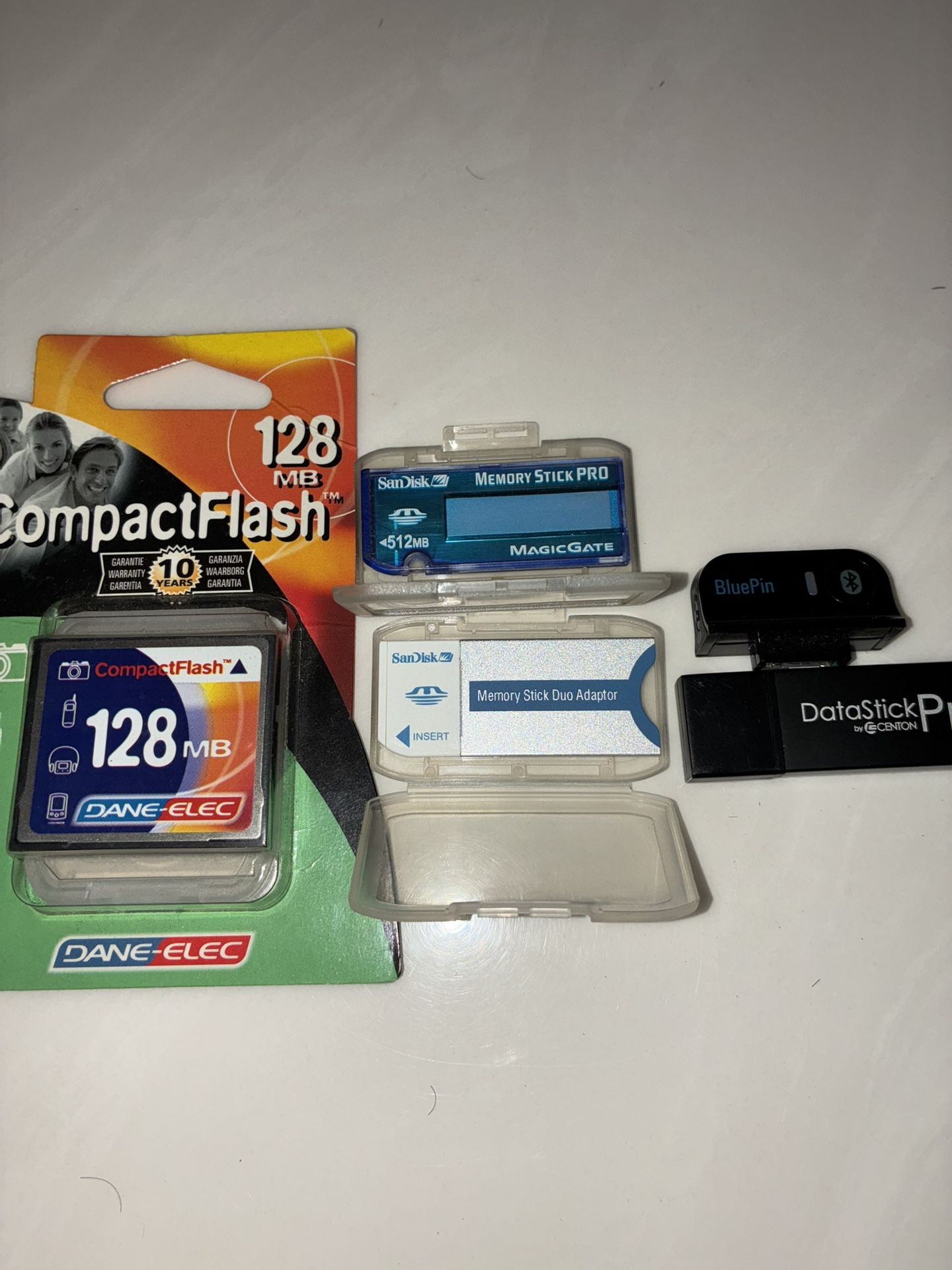 Get All 5 Compactflash 128mb Sandisk Adapter N Sandisk Memory Stick Pro N Blue Pin N Datastick Pro All $50