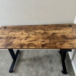 55" Electric Standing Desk | Rustic Brown