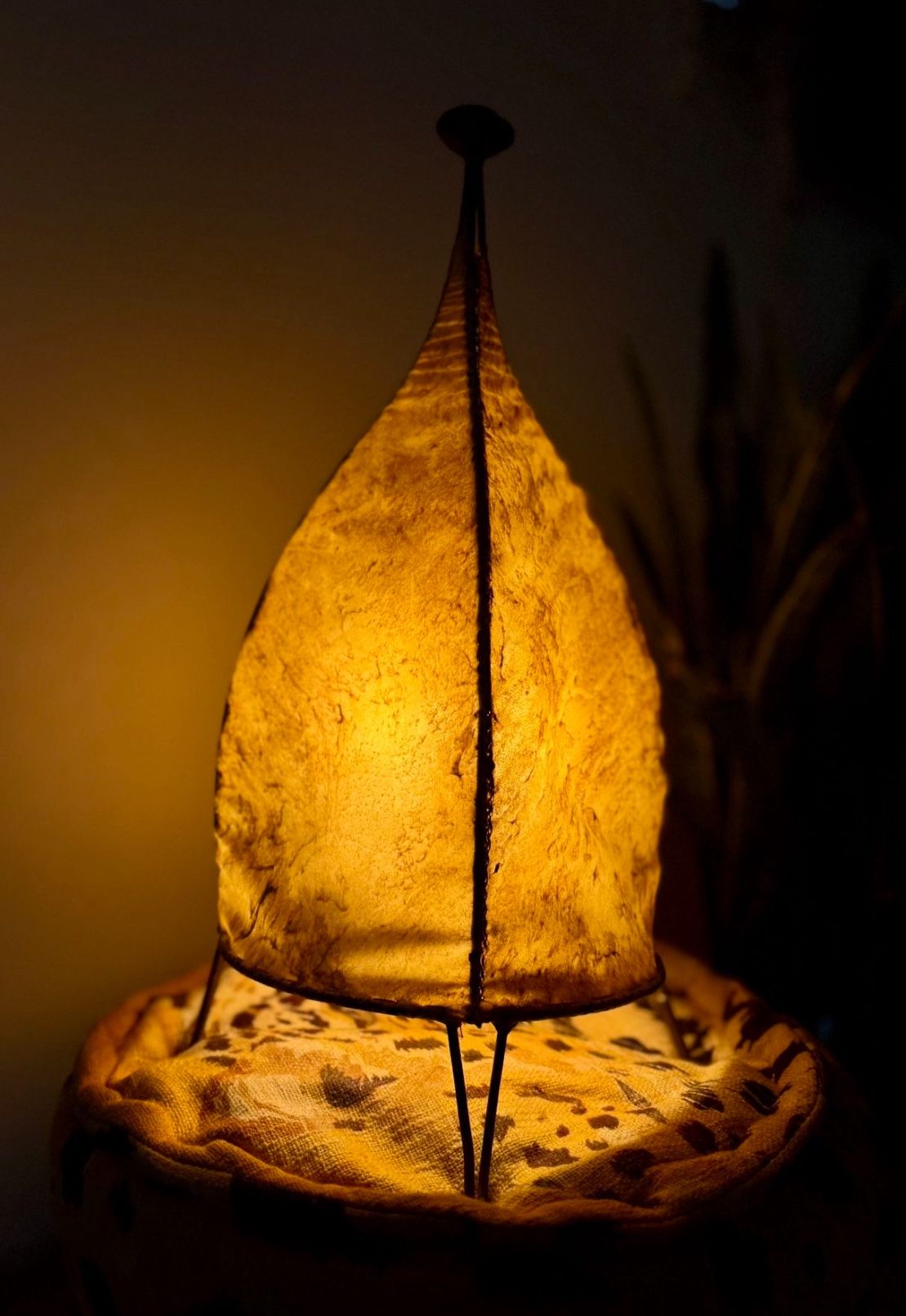 Vintage Moroccan Leather Lamp.