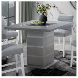 Silver Pub Height Dining Table FREE