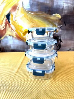 Round Glass Food Storage Containers Set