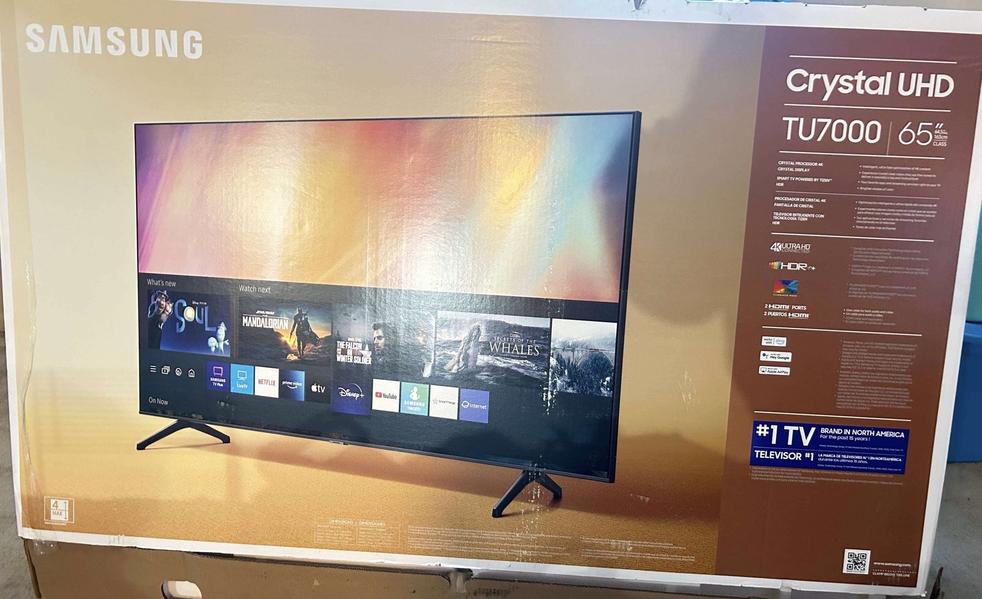 SAMSUNG 65" Class 4K Crystal UHD (2160P) LED Smart TV with HDR UN65TU7000B Brand new