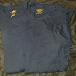 The Foundry Supply Co. For men XLT. Bother 2 T-shirts are dark blue, 60% cot, 49% poly. X long Tall 