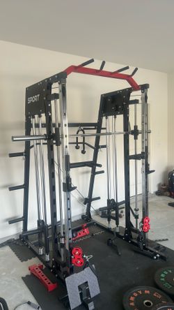 Smith machine power cage