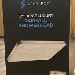 12 Inch Rectangular Rainfall Shower Head - BRAND NEW STILL IN BOX