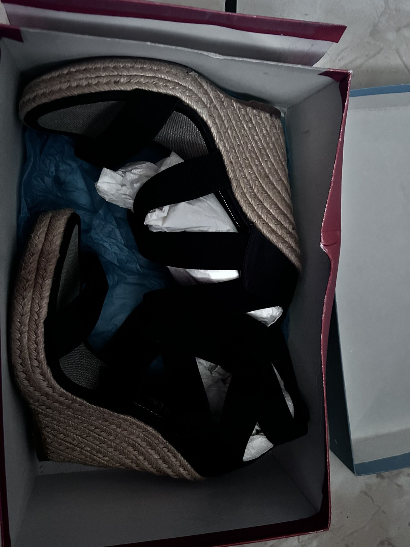 Stylish Black Strap Espadrille Wedge Heels – Chic & Comfy! 